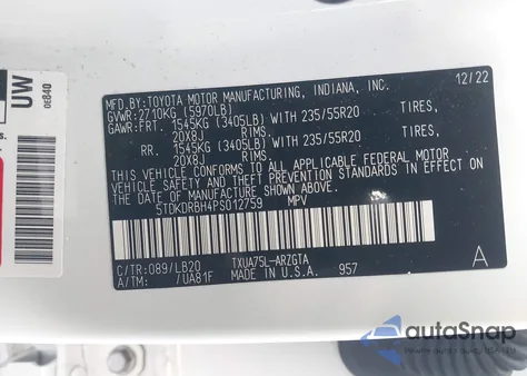 2023 Toyota Highlander Limited from USA, damaged, VIN 5TDKDRBH4PS012759